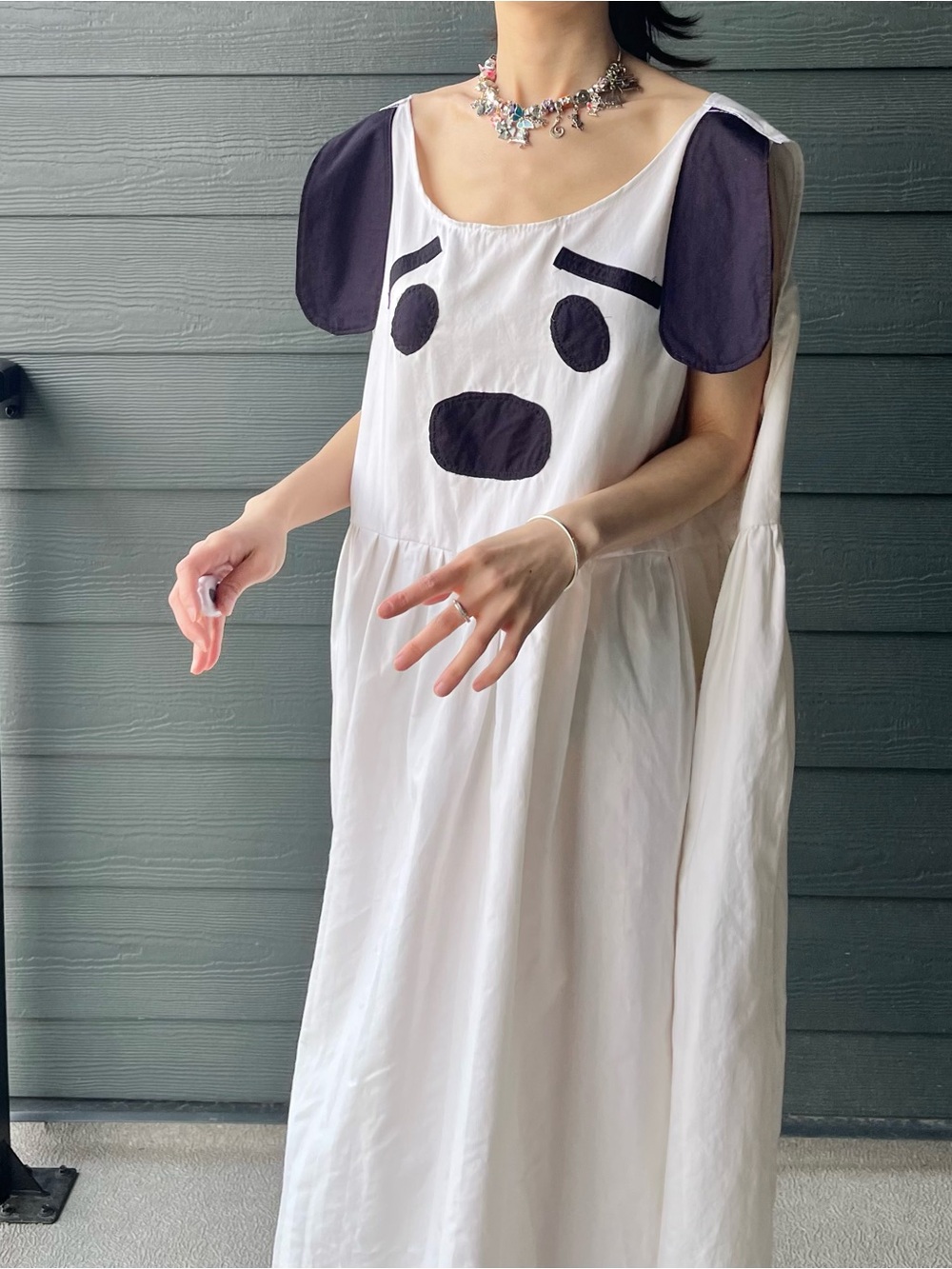 Puppy Mood | Handmade Patchwork Puppy Face Dress SKU 07216 Plus Size - Picture 6 of 16